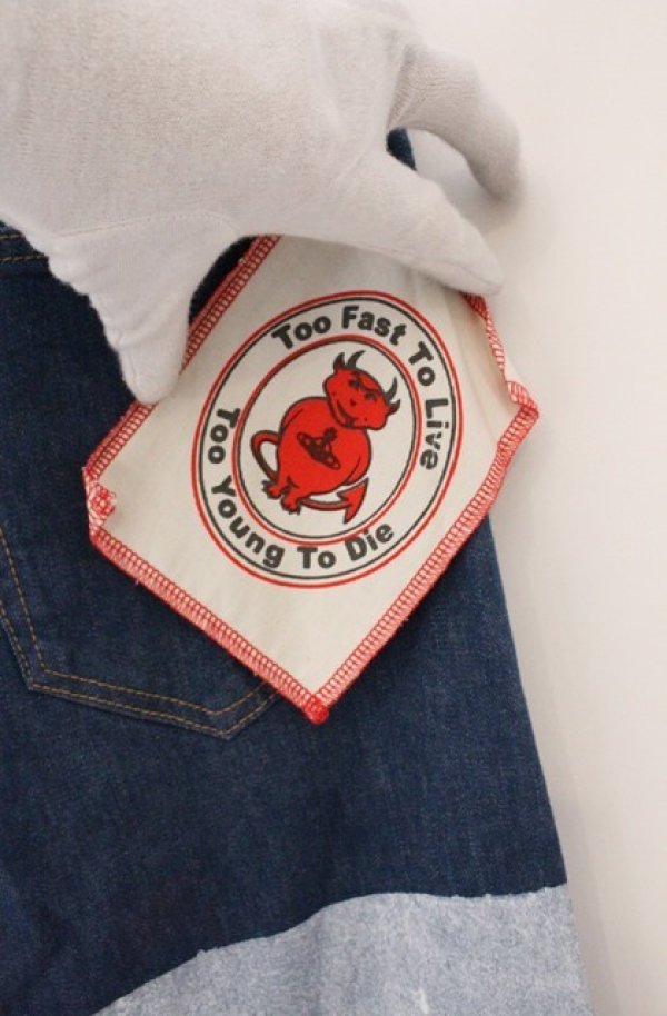 画像4: ANGLOMANIA 中古 / パッチ付キペインティングデニムパンツ 38 インディゴ  O-26-04-19-071-pa-YM-OS (4)