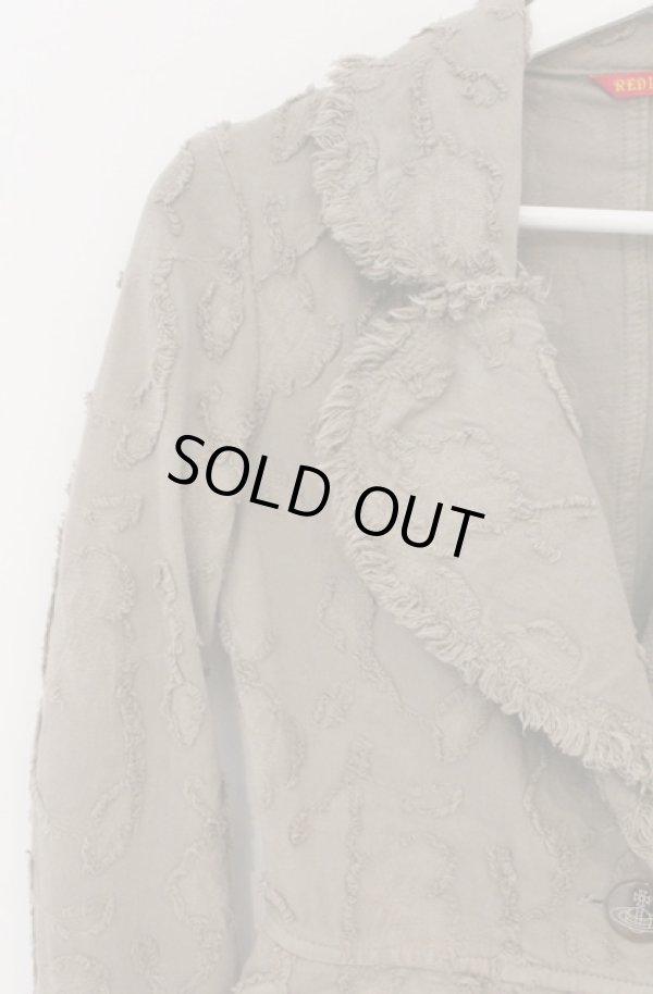 画像2: ヴィヴィアンウエストウッド 中古 / フリンジデニムラブジャケット 2 オリーブ  O-26-04-19-007-jc-YM-OS (2)