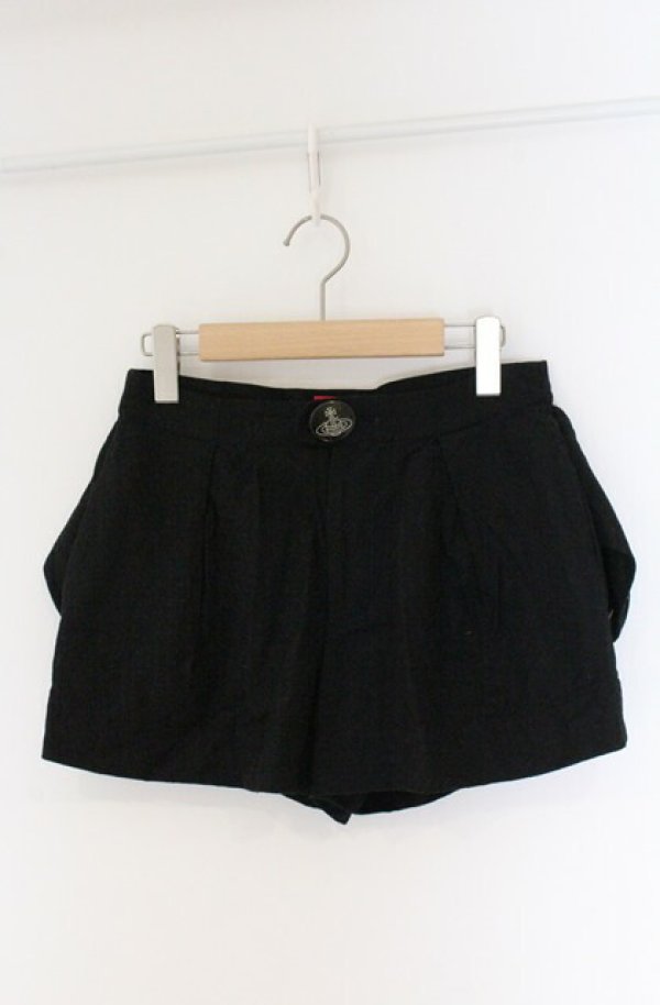 画像2: ヴィヴィアンウエストウッド 中古 / ダブルウエストウールキュロットパンツ 2 ブラック  O-26-04-19-076-pa-YM-OS (2)