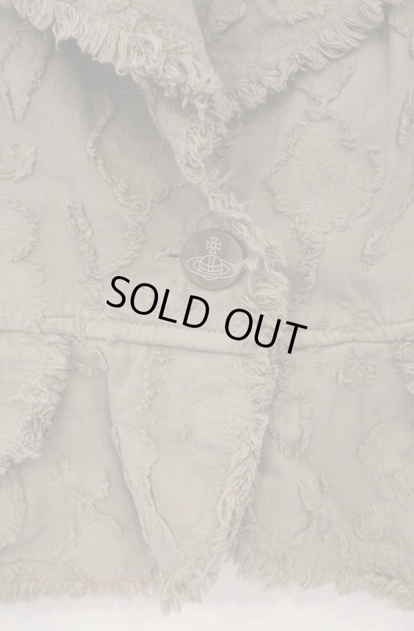 画像3: ヴィヴィアンウエストウッド 中古 / フリンジデニムラブジャケット 2 オリーブ  O-26-04-19-007-jc-YM-OS (3)