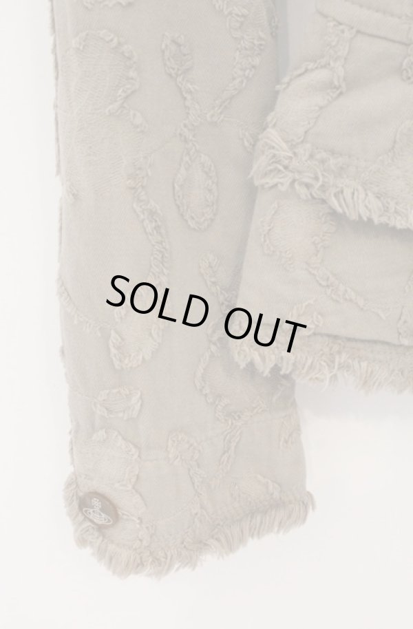 画像4: ヴィヴィアンウエストウッド 中古 / フリンジデニムラブジャケット 2 オリーブ  O-26-04-19-007-jc-YM-OS (4)