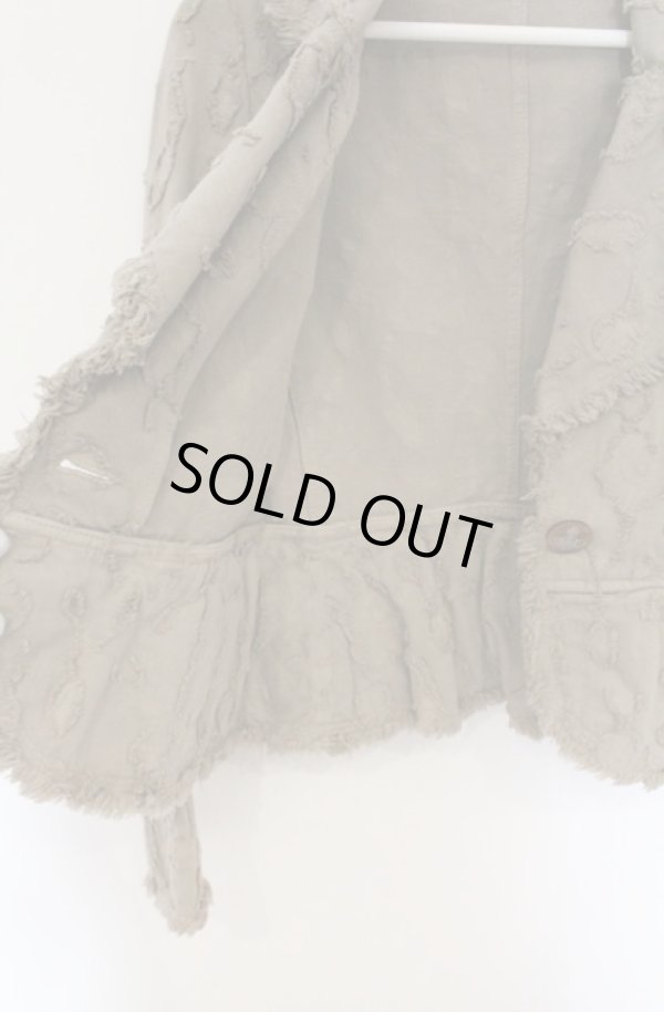 画像6: ヴィヴィアンウエストウッド 中古 / フリンジデニムラブジャケット 2 オリーブ  O-26-04-19-007-jc-YM-OS (6)