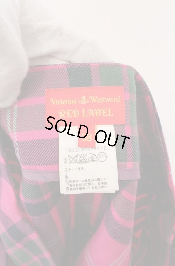 画像5: ヴィヴィアンウエストウッド 中古 / 変形プリーツウールタータンスカート 38 ピンク  O-26-04-19-083-sk-YM-OS (5)