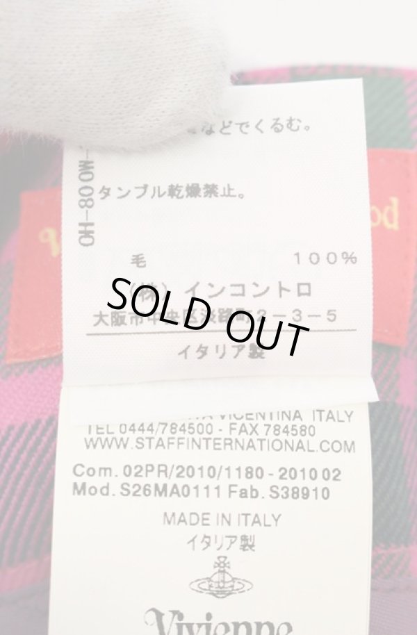 画像6: ヴィヴィアンウエストウッド 中古 / 変形プリーツウールタータンスカート 38 ピンク  O-26-04-19-083-sk-YM-OS (6)