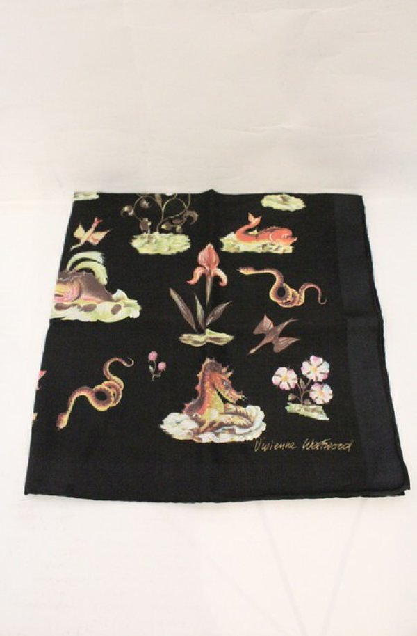 画像6: ヴィヴィアンウエストウッド 中古 / シーモンスターミニバッグ ハンカチセット  ブラック  O-26-04-19-097-gd-YM-OS (6)
