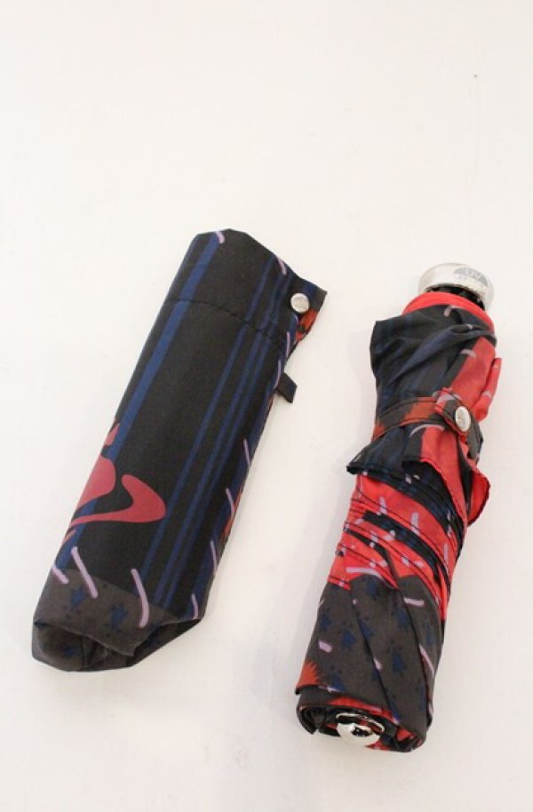 画像6: ヴィヴィアンウエストウッド 中古 / スクイグル折リタタミ傘  ブラックｘレッドｘネイビー  O-26-04-19-105-gd-YM-OS (6)