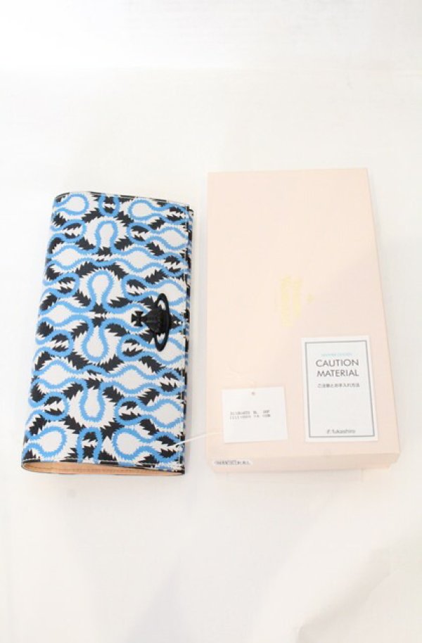 画像7: ヴィヴィアンウエストウッド 中古 / スクイグル大型財布  ホワイトｘブラックｘブルー  O-26-04-19-106-wa-YM-OS (7)