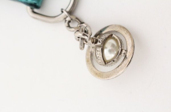 画像2: ヴィヴィアンウエストウッド 中古 / レザーキーホルダー  シルバーｘブルー  O-26-04-19-118-gd-YM-OS (2)