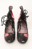 画像2: ANGLOMANIA 中古 / フラワーヒールブーティー 38（24cm） ブラックｘマルチ  O-26-04-19-130-sh-YM-OS (2)