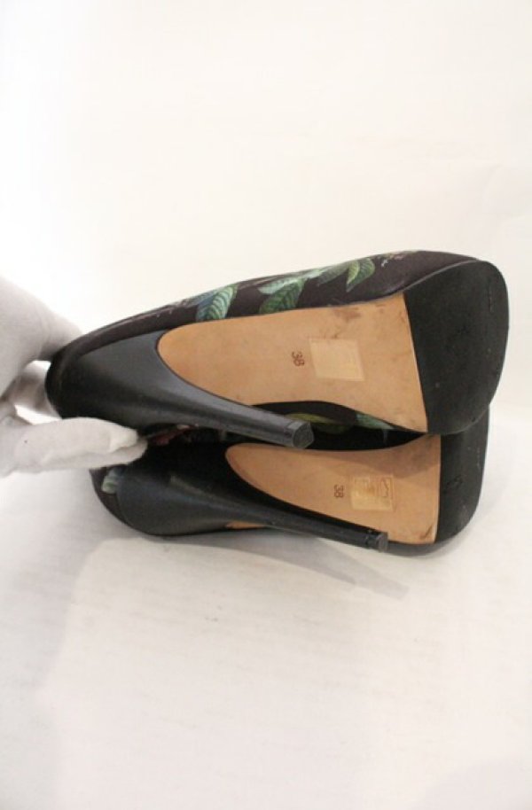 画像6: ANGLOMANIA 中古 / フラワーヒールブーティー 38（24cm） ブラックｘマルチ  O-26-04-19-130-sh-YM-OS (6)