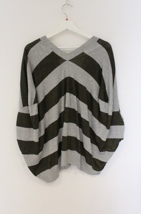 画像5: ヴィヴィアンウエストウッド 中古 / ワイドボーダーカーディガン 2 グレー  O-26-04-19-013-to-YM-OS (5)