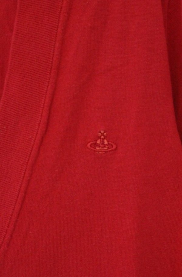 画像3: ヴィヴィアンウエストウッド 中古 / 単色オーブ刺繍ロングカーディガン 2 レッド  O-26-04-19-016-to-YM-OS (3)