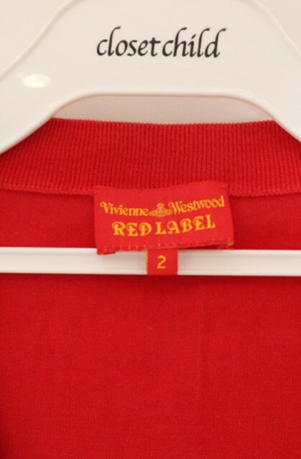 画像4: ヴィヴィアンウエストウッド 中古 / 単色オーブ刺繍ロングカーディガン 2 レッド  O-26-04-19-016-to-YM-OS (4)