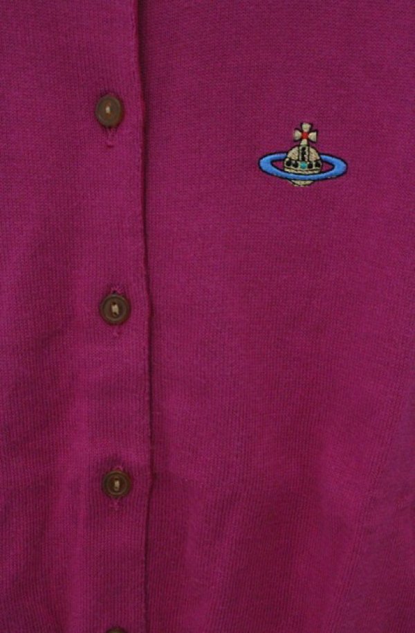 画像3: ヴィヴィアンウエストウッド 中古 / カラーオーブ刺繍カーディガン S パープル  O-26-04-19-018-to-YM-OS (3)