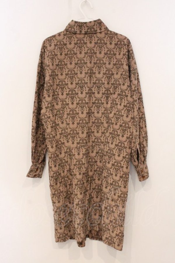 画像4: ヴィヴィアンウエストウッド 中古 / ヴェルサイユ総柄コーデュロイシャツワンピース 2 ベージュ  O-26-04-26-015-op-IG-OS (4)