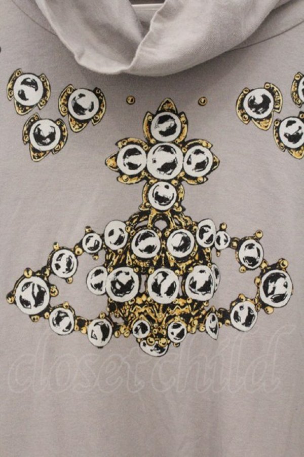 画像2: ヴィヴィアンウエストウッド 中古 / ネックレスプリントハイネックカットソー 2 グレー  O-26-04-26-018-to-IG-OS (2)