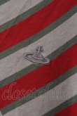 画像2: ヴィヴィアンウエストウッド 中古 / 単色オーブ刺繍ボーダー半袖ワンピース 2 グレー×レッド×グリーン  O-26-04-26-023-op-IG-OS (2)