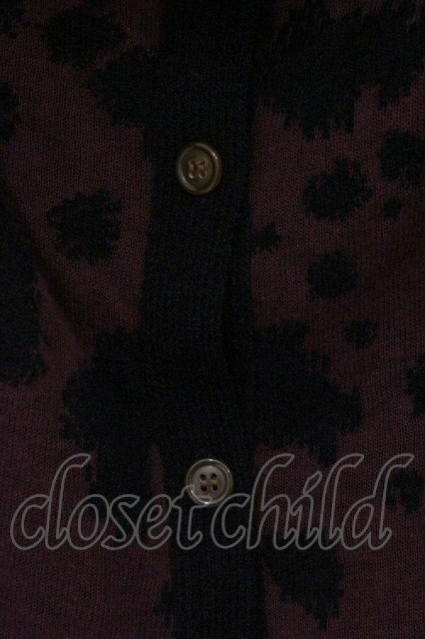 画像2: ヴィヴィアンウエストウッド 中古 / バイカラーレオパードロングカーディガン 2 ワイン×ブラック  O-26-04-26-024-to-IG-OS (2)