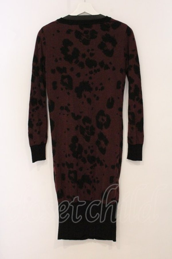 画像3: ヴィヴィアンウエストウッド 中古 / バイカラーレオパードロングカーディガン 2 ワイン×ブラック  O-26-04-26-024-to-IG-OS (3)