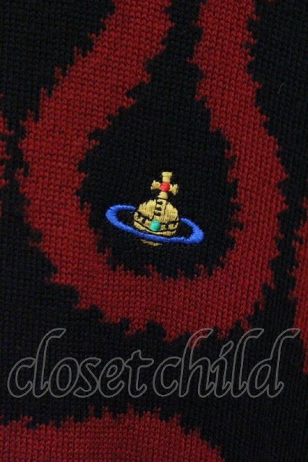 画像2: ヴィヴィアンウエストウッド 中古 / スクイグルニットプルオーバー S レッドｘブラック  O-26-04-26-026-rg-YM-OS (2)