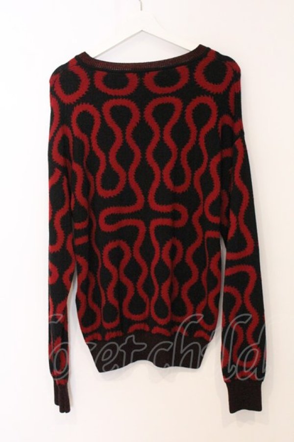 画像4: ヴィヴィアンウエストウッド 中古 / スクイグルニットプルオーバー S レッドｘブラック  O-26-04-26-026-rg-YM-OS (4)