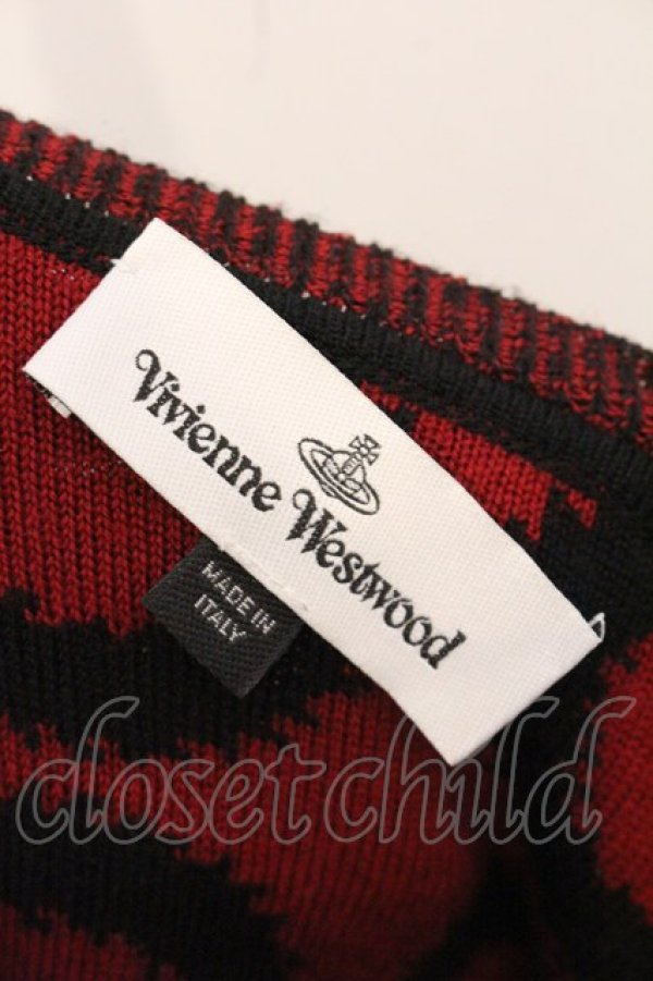 画像5: ヴィヴィアンウエストウッド 中古 / スクイグルニットプルオーバー S レッドｘブラック  O-26-04-26-026-rg-YM-OS (5)
