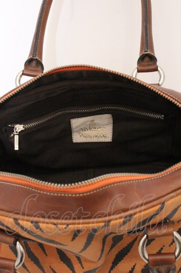 画像7: ヴィヴィアンウエストウッド 中古 / タイガーハンドバッグ  ブラウン  O-26-04-26-038-ba-YM-OS (7)