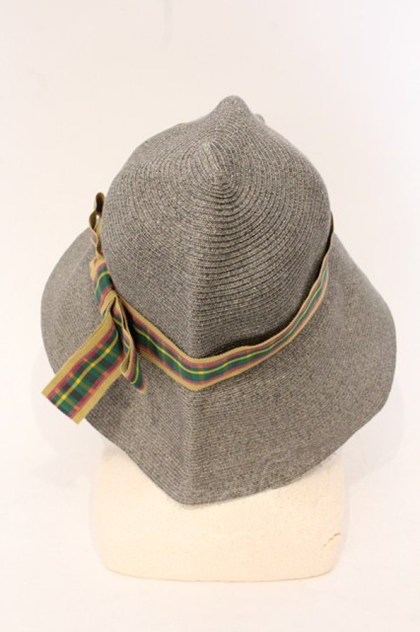 画像5: ヴィヴィアンウエストウッド 中古 / カラーオーブ刺繍リボンストローハット S-M グレーｘマルチ  O-26-04-26-046-ha-YM-OS (5)
