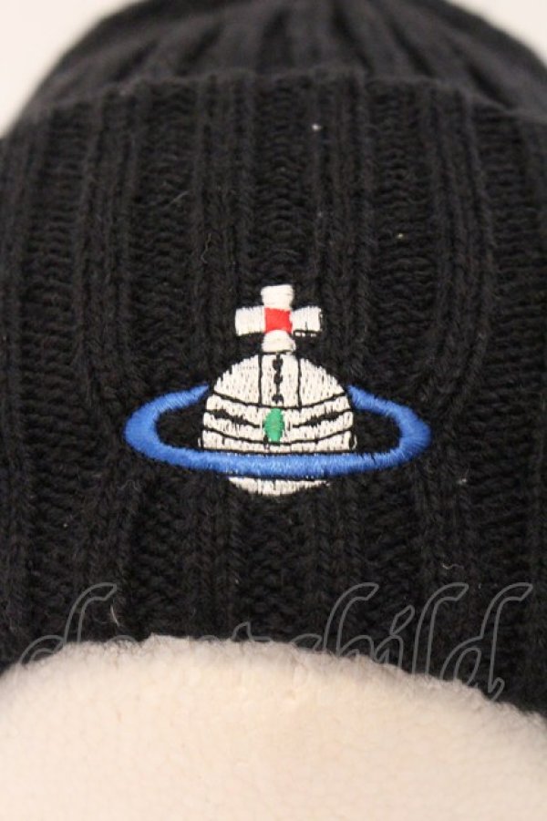 画像3: ヴィヴィアンウエストウッド MAN 中古 / オーブ刺繍ニットキャップ  ブラック7  O-26-04-26-047-ha-IG-OS (3)