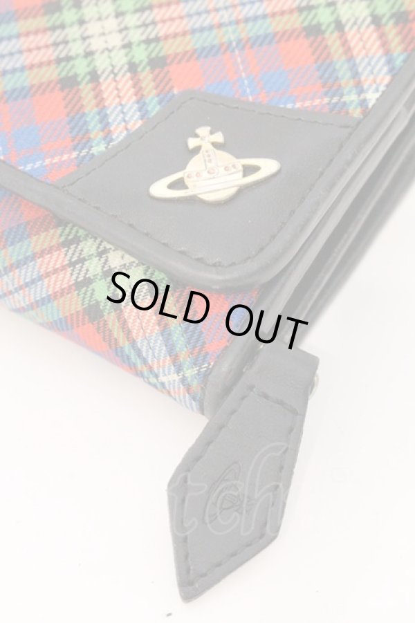 画像2: ヴィヴィアンウエストウッド 中古 / TARTAN LF長財布  レッド×ブルー×グリーン  O-26-04-26-050-wa-IG-OS (2)