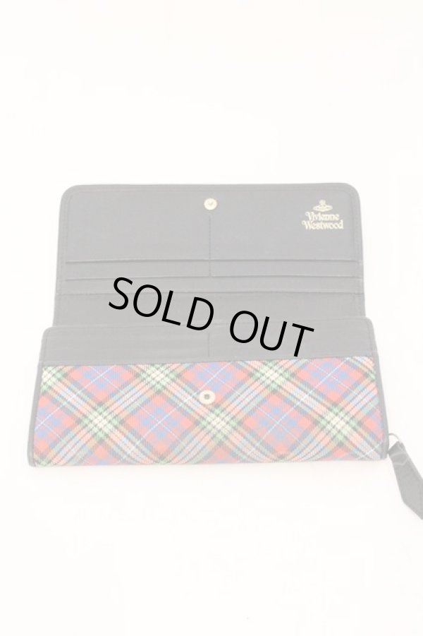 画像4: ヴィヴィアンウエストウッド 中古 / TARTAN LF長財布  レッド×ブルー×グリーン  O-26-04-26-050-wa-IG-OS (4)