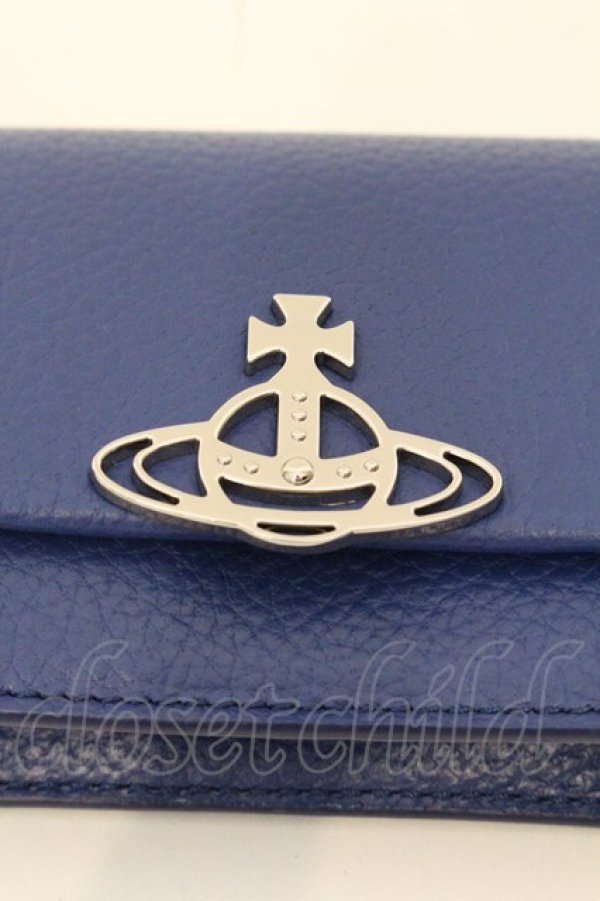 画像2: ヴィヴィアンウエストウッド 中古 / GRAIN LEATHER BUSINESS CARD HOLDER（グレインレザーカードケース）  ブルー  O-26-04-26-051-gd-IG-OS (2)