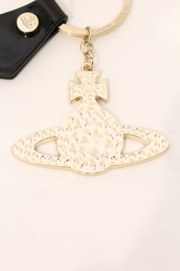 画像2: ヴィヴィアンウエストウッド 中古 / Hammered ORB （ハマードオーブ）キーリング  ゴールドｘブラック  O-26-04-26-058-gd-YM-OS (2)