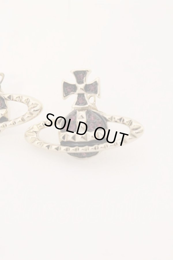 画像2: ヴィヴィアンウエストウッド 中古 / MAYFAIR BAS RELIEF EARRINGS（メイフェアバスレリーフピアス）  ゴールド×ブラック×パープル  O-26-04-26-061-er-IG-ZH (2)