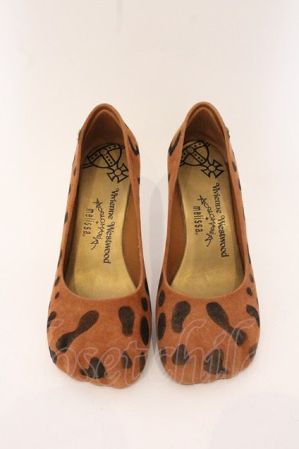 画像2: ヴィヴィアンウエストウッド×Melissa 中古 / レオパードアニマルトゥシューズ JPN 23 1/2cm フロッキーブラウン  O-26-04-26-066-sh-IG-OS (2)