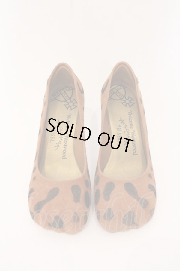 画像2: ヴィヴィアンウエストウッド×Melissa 中古 / レオパードアニマルトゥシューズ JPN 23 1/2cm フロッキーブラウン  O-26-04-26-066-sh-IG-OS (2)