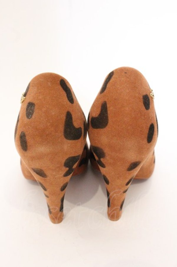 画像5: ヴィヴィアンウエストウッド×Melissa 中古 / レオパードアニマルトゥシューズ JPN 23 1/2cm フロッキーブラウン  O-26-04-26-066-sh-IG-OS (5)