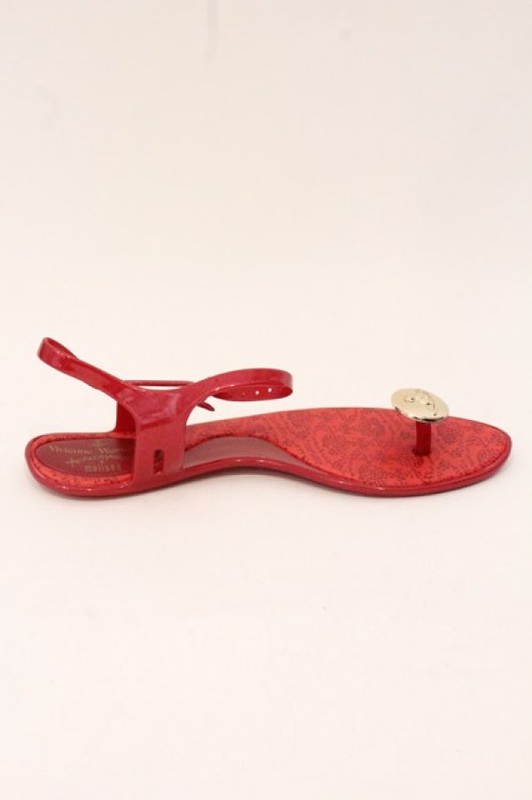 画像6: ヴィヴィアンウエストウッド×Melissa 中古 / ボタンサンダル JPN23　1/2cm レッド  O-26-04-26-067-sh-IG-OS (6)