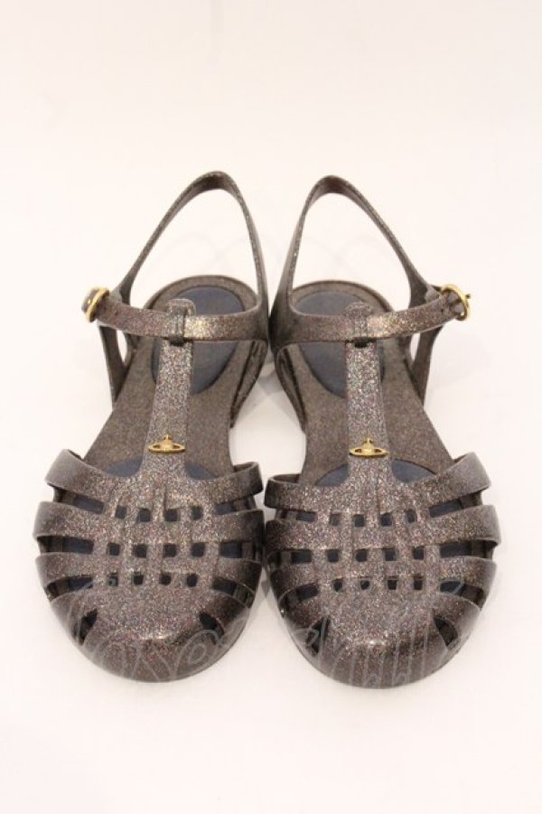 画像2: ヴィヴィアンウエストウッド×Melissa 中古 / ARANHA HITSフラットサンダル 23　1/2cm マルチカラーグリッター  O-26-04-26-068-sh-IG-OS (2)