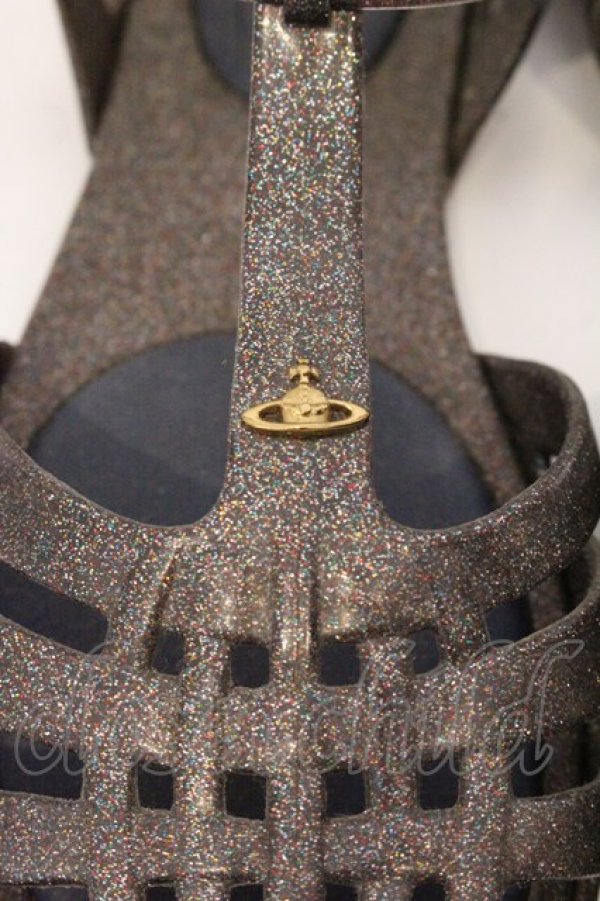 画像3: ヴィヴィアンウエストウッド×Melissa 中古 / ARANHA HITSフラットサンダル 23　1/2cm マルチカラーグリッター  O-26-04-26-068-sh-IG-OS (3)