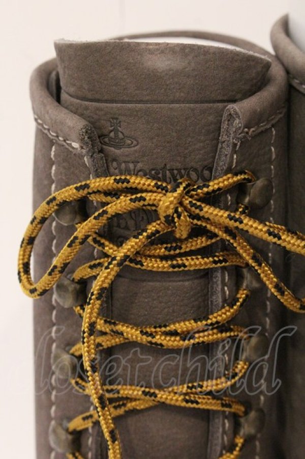 画像3: ヴィヴィアンウエストウッド 中古 / レースアップレザーブーツ 38 グレー  O-26-04-26-069-sh-IG-OS (3)