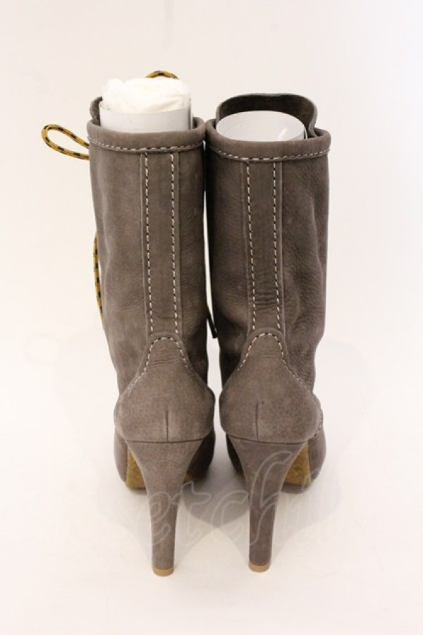 画像5: ヴィヴィアンウエストウッド 中古 / レースアップレザーブーツ 38 グレー  O-26-04-26-069-sh-IG-OS (5)