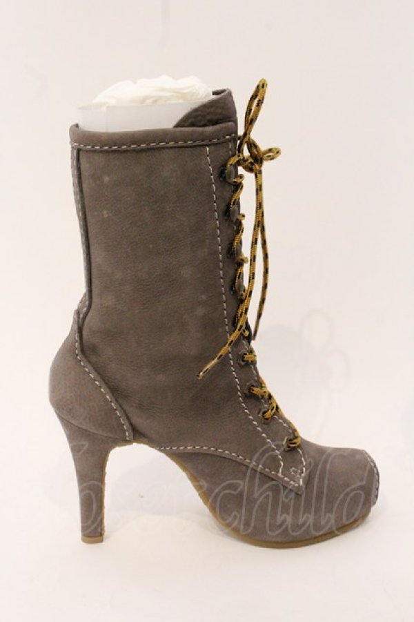 画像6: ヴィヴィアンウエストウッド 中古 / レースアップレザーブーツ 38 グレー  O-26-04-26-069-sh-IG-OS (6)