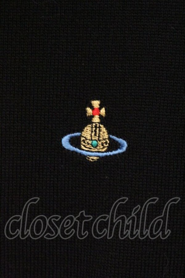 画像2: ヴィヴィアンウエストウッド 中古 / カラーオーブ刺繍タートルニット M ブラック  O-26-04-26-011-to-YM-OS (2)