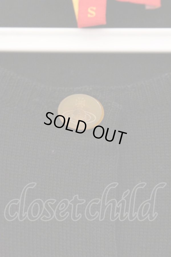 画像2: ヴィヴィアンウエストウッド 中古 / カラーオーブ刺繍カーディガン S ブラック  O-26-04-26-012-to-YM-OS (2)