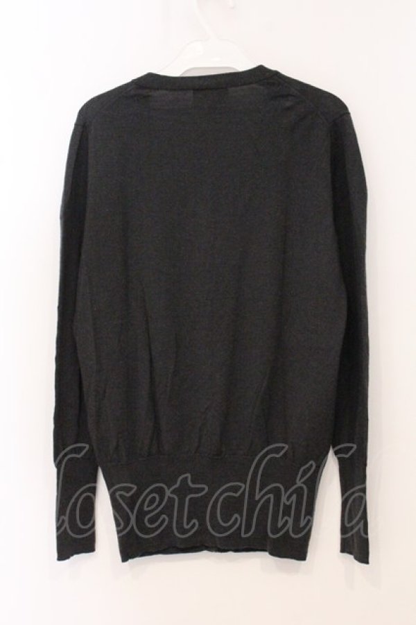 画像4: ヴィヴィアンウエストウッド 中古 / 単色オーブ刺繍Vネックカーディガン 2 グレー  O-26-04-26-013-to-YM-OS (4)