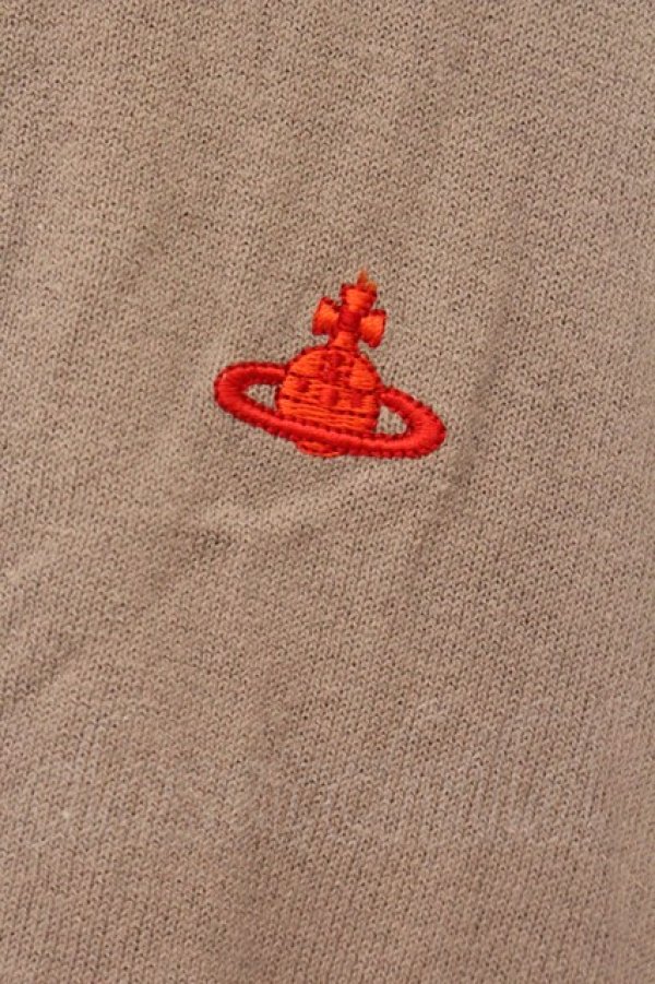 画像2: ヴィヴィアンウエストウッド 中古 / 単色オーブ刺繍Vネックカーディガン 2 グレージュ  O-26-04-26-014-to-YM-OS (2)