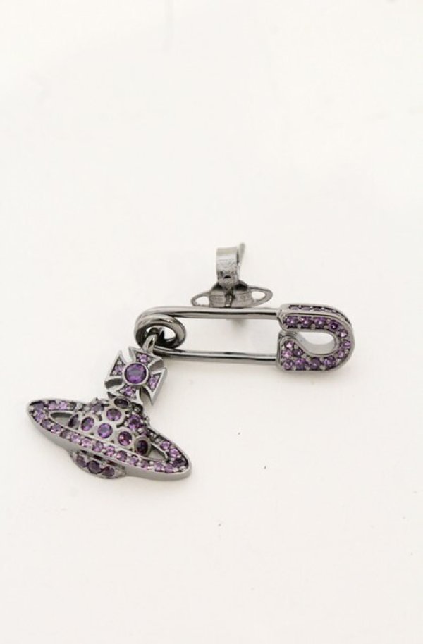 画像3: ヴィヴィアンウエストウッド 中古 / LUCRECEピアス（ルクレース）  ガンメタ×パープル  O-26-05-03-014-er-IG-OS (3)