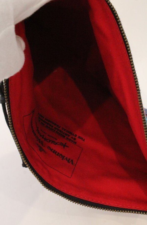 画像4: ヴィヴィアンウエストウッド 中古 / タータンチェックポーチ  ブルーチェック  O-26-05-03-021-gd-IG-OS (4)