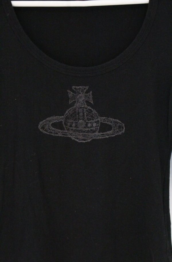 画像2: ヴィヴィアンウエストウッド 中古 / オーブ刺繍カットソー 3 ブラック  O-26-05-03-001-to-IG-OS (2)